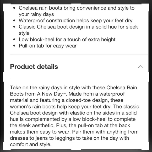 A New Day Chelsea Rain Boot Black 9 - Picture 5 of 15